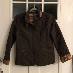 LAUREN Dark Brown Quilted Riding Jacket